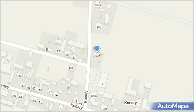 Konary, Konary, 102b, mapa Konary