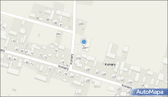 Konary, Konary, 103, mapa Konary