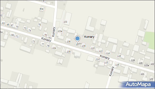 Konary, Konary, 107, mapa Konary
