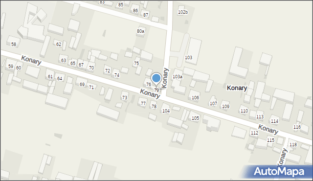 Konary, Konary, 79, mapa Konary