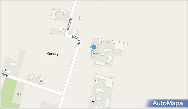 Konary, Konary, 10, mapa Konary