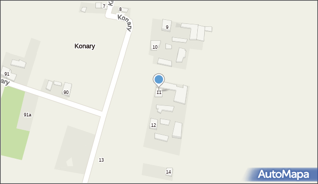 Konary, Konary, 11, mapa Konary