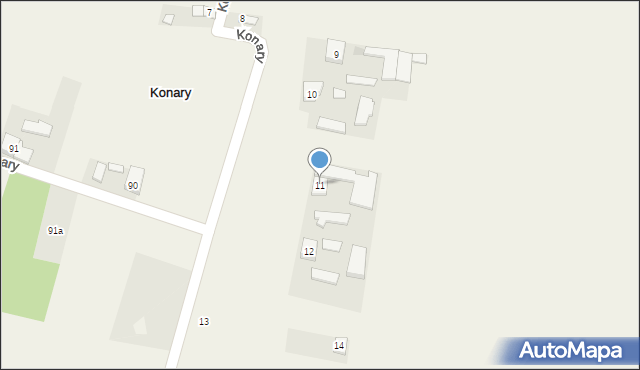 Konary, Konary, 11, mapa Konary