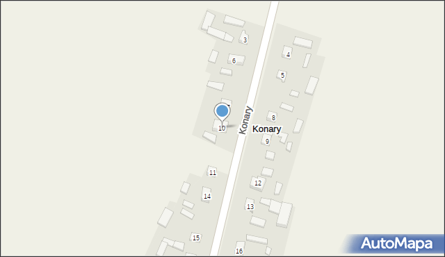 Konary, Konary, 10, mapa Konary