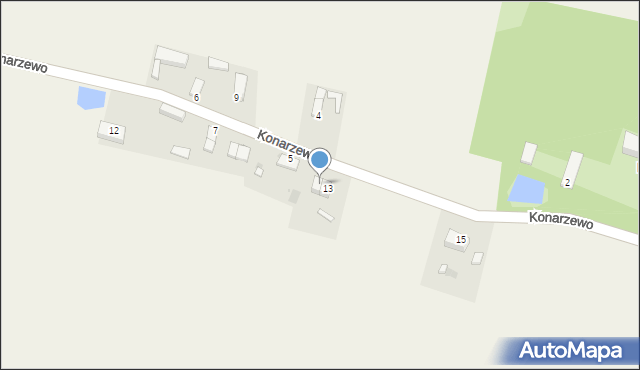 Konarzewo, Konarzewo, 13A, mapa Konarzewo