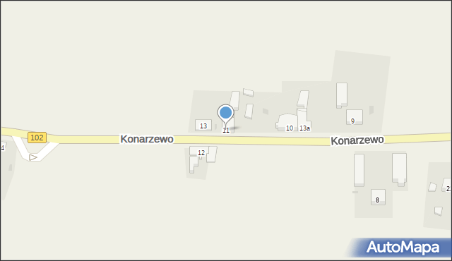 Konarzewo, Konarzewo, 11, mapa Konarzewo