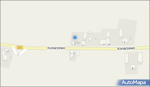 Konarzewo, Konarzewo, 13, mapa Konarzewo
