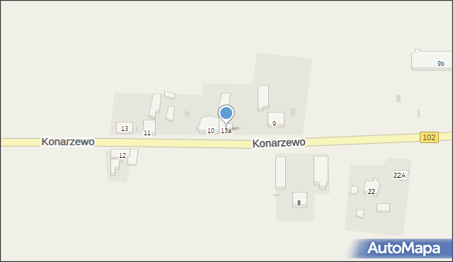 Konarzewo, Konarzewo, 13a, mapa Konarzewo