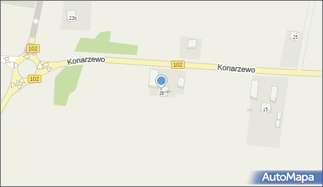 Konarzewo, Konarzewo, 16, mapa Konarzewo