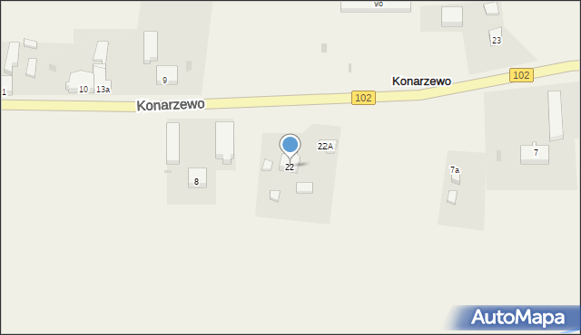Konarzewo, Konarzewo, 22, mapa Konarzewo
