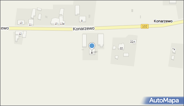 Konarzewo, Konarzewo, 8, mapa Konarzewo
