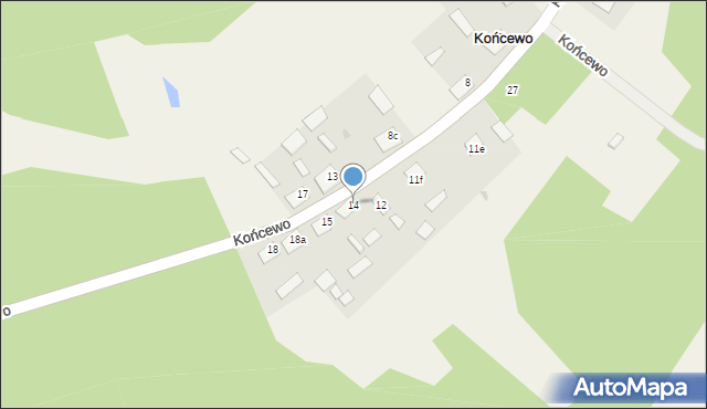 Końcewo, Końcewo, 14, mapa Końcewo