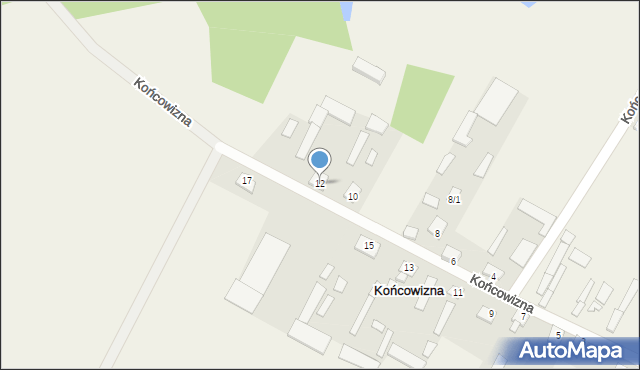 Końcowizna, Końcowizna, 12, mapa Końcowizna