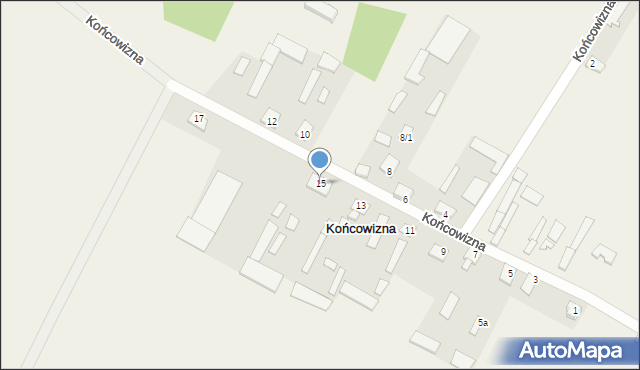 Końcowizna, Końcowizna, 15, mapa Końcowizna