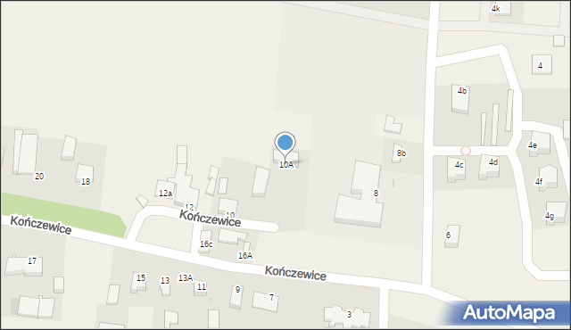 Kończewice, Kończewice, 10A, mapa Kończewice