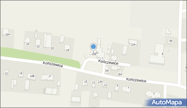 Kończewice, Kończewice, 12a, mapa Kończewice