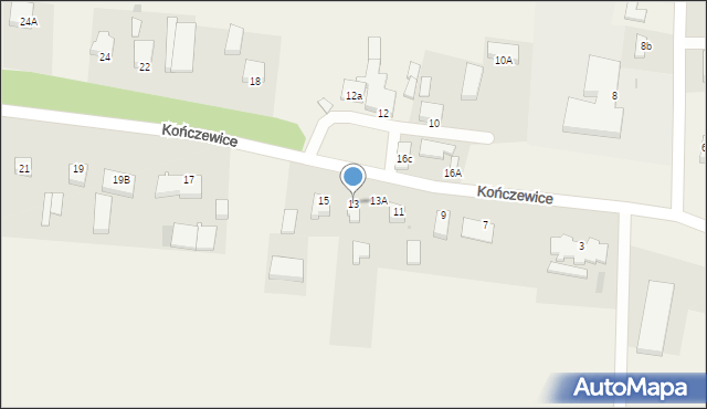 Kończewice, Kończewice, 13, mapa Kończewice