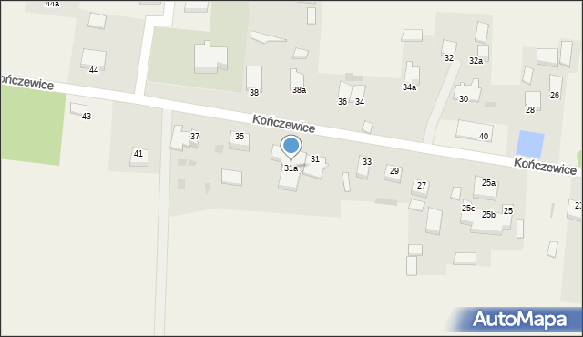 Kończewice, Kończewice, 31a, mapa Kończewice