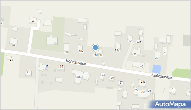 Kończewice, Kończewice, 36, mapa Kończewice