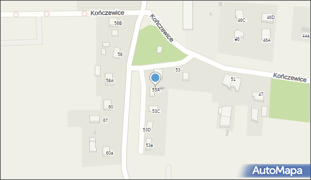 Kończewice, Kończewice, 53A, mapa Kończewice