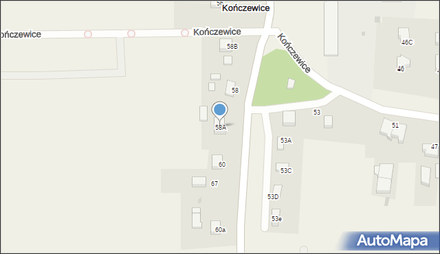 Kończewice, Kończewice, 58A, mapa Kończewice