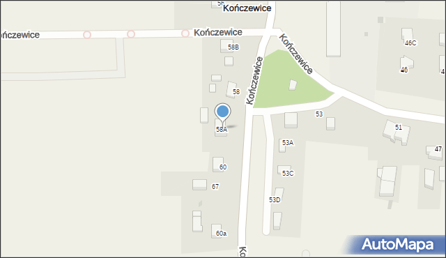 Kończewice, Kończewice, 65, mapa Kończewice