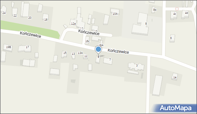 Kończewice, Kończewice, 9, mapa Kończewice