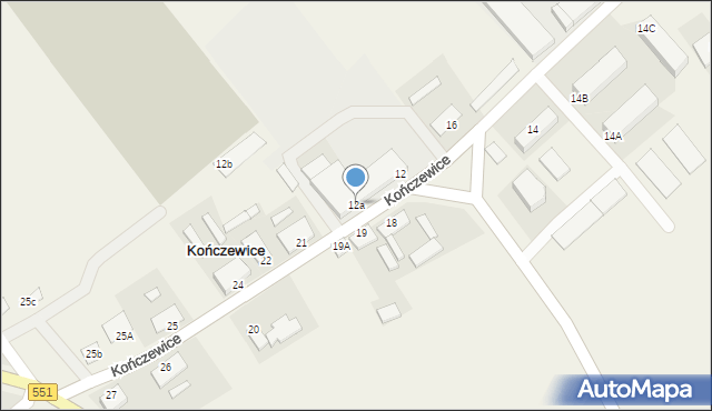 Kończewice, Kończewice, 12a, mapa Kończewice