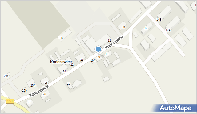 Kończewice, Kończewice, 19, mapa Kończewice