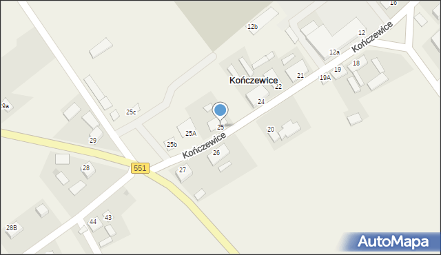 Kończewice, Kończewice, 25, mapa Kończewice