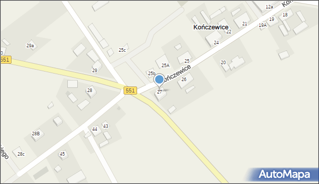 Kończewice, Kończewice, 27, mapa Kończewice