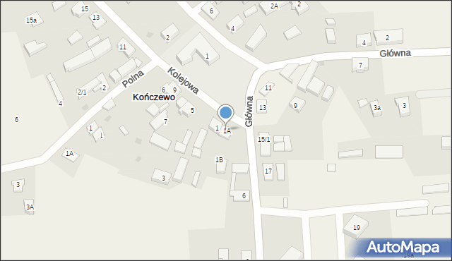 Kończewo, Kolejowa, 1A, mapa Kończewo