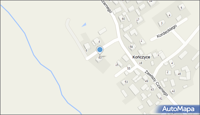 Kończyce, Kończyce, 63, mapa Kończyce