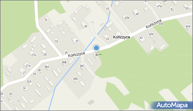 Kończyce, Kończyce, 38, mapa Kończyce