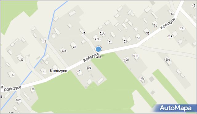 Kończyce, Kończyce, 40a, mapa Kończyce