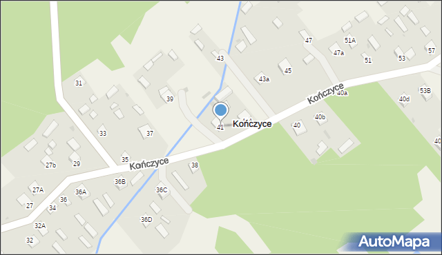 Kończyce, Kończyce, 41, mapa Kończyce