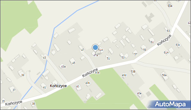 Kończyce, Kończyce, 47a, mapa Kończyce