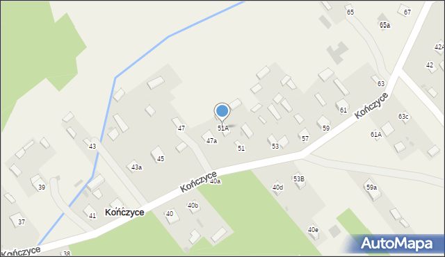 Kończyce, Kończyce, 51A, mapa Kończyce