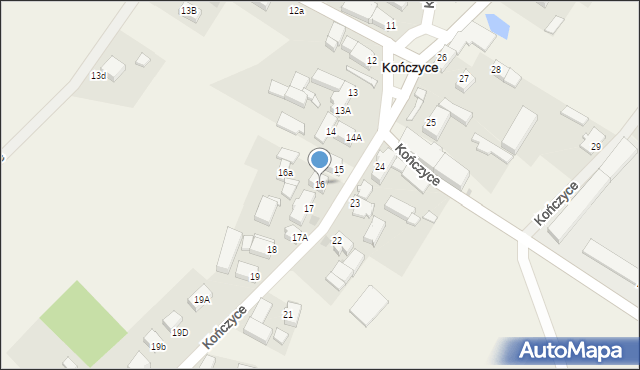 Kończyce, Kończyce, 16, mapa Kończyce