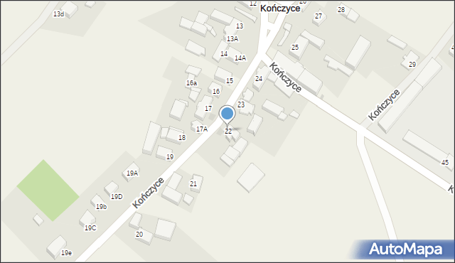 Kończyce, Kończyce, 22, mapa Kończyce