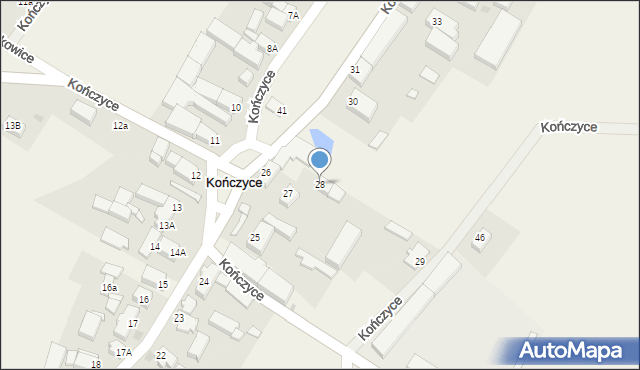 Kończyce, Kończyce, 28, mapa Kończyce