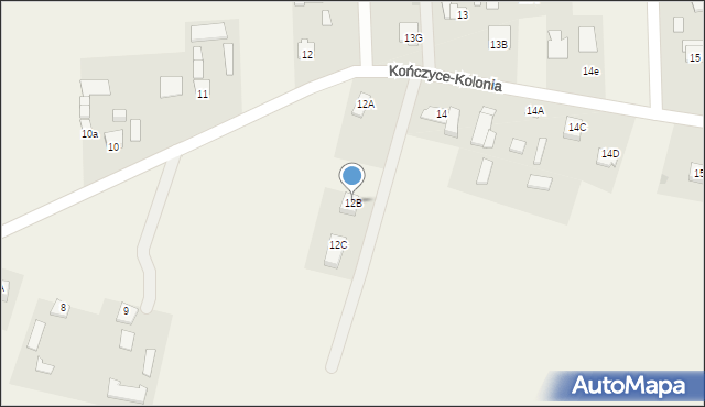 Kończyce-Kolonia, Kończyce-Kolonia, 12B, mapa Kończyce-Kolonia