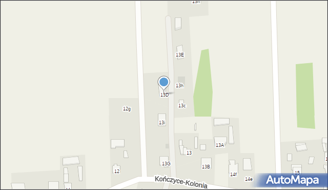 Kończyce-Kolonia, Kończyce-Kolonia, 13D, mapa Kończyce-Kolonia