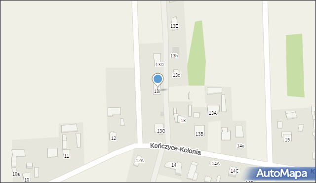 Kończyce-Kolonia, Kończyce-Kolonia, 13i, mapa Kończyce-Kolonia