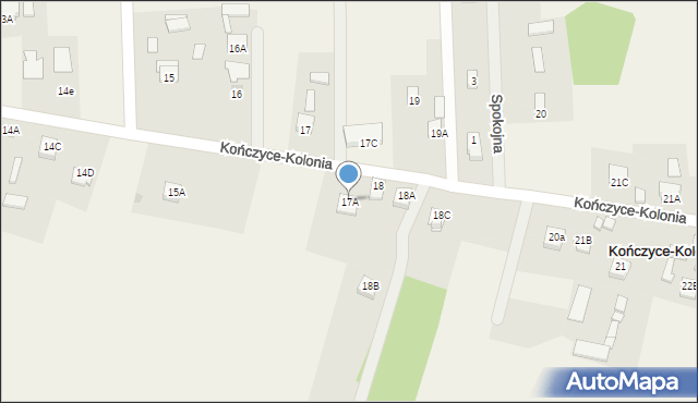 Kończyce-Kolonia, Kończyce-Kolonia, 17A, mapa Kończyce-Kolonia