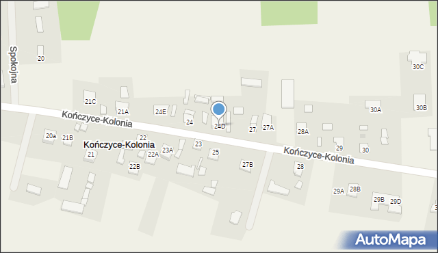 Kończyce-Kolonia, Kończyce-Kolonia, 24D, mapa Kończyce-Kolonia