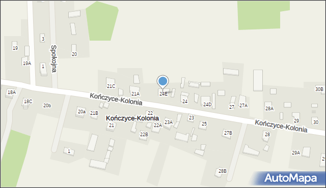Kończyce-Kolonia, Kończyce-Kolonia, 24E, mapa Kończyce-Kolonia