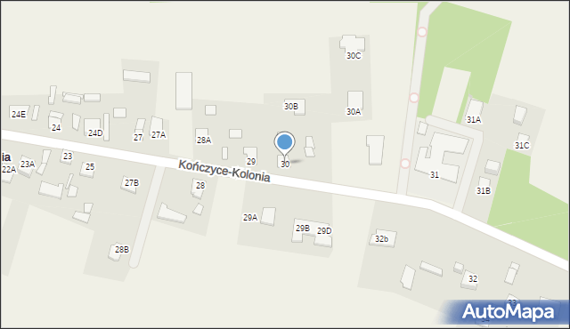 Kończyce-Kolonia, Kończyce-Kolonia, 30, mapa Kończyce-Kolonia