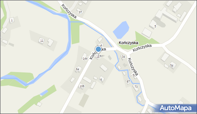 Kończyska, Kończyska, 117, mapa Kończyska