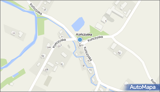 Kończyska, Kończyska, 34, mapa Kończyska